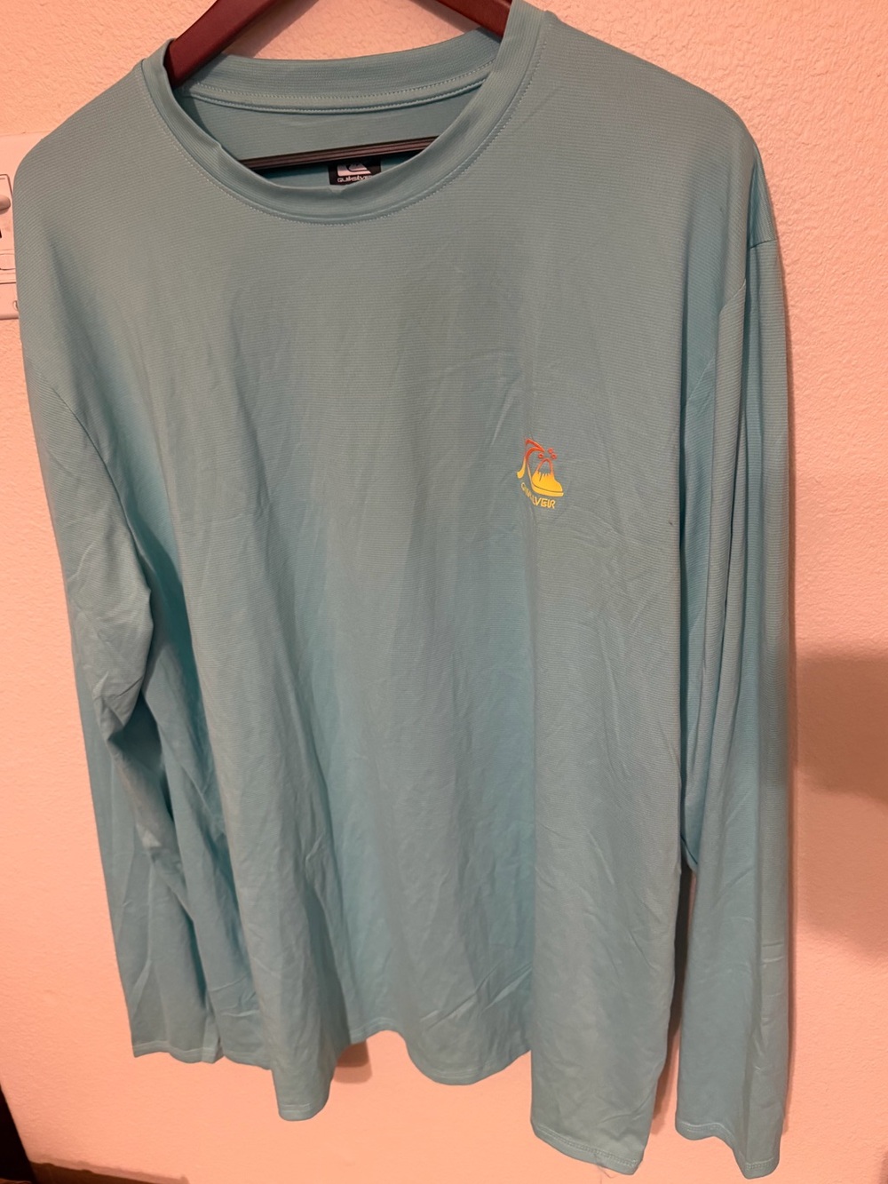 Quiksilver Men's Long Sleeve Tee - Aqua Blue